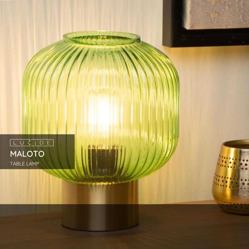 Lucide MALOTO - Stolná lampa - Ø 20 cm - 1xE27 - Zelená